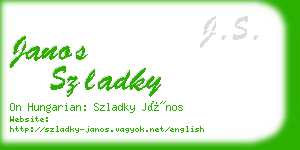 janos szladky business card